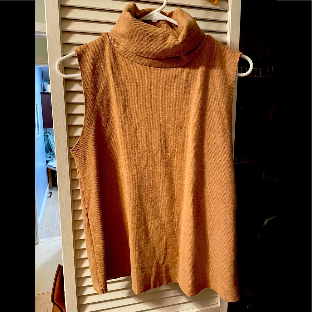 Zara sleeveless turtleneck tan